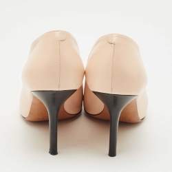 مملوكة مسبقًا Celine Beige Leather V Neck Pointed Toe Pumps Size 38
