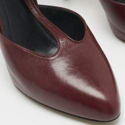 مملوكة مسبقًا حذاء كعب عالي سيلين جلد بورغندي للخروج ليلاً مقاس 38.5