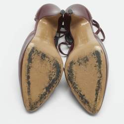 مملوكة مسبقًا حذاء كعب عالي سيلين جلد بورغندي للخروج ليلاً مقاس 38.5