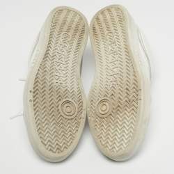 Pre Owned Celine White Leather Lace Up Sneakers Size 39