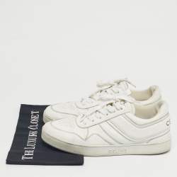 Pre Owned Celine White Leather Lace Up Sneakers Size 39