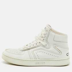 Pre Owned Celine White Leather CT-01 Z High Top Sneakers Size 36
