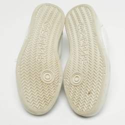 Pre Owned Celine White Leather CT-02 Lace Up Sneakers