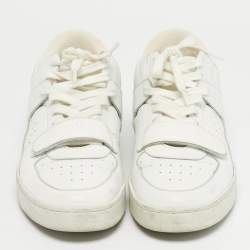 Pre Owned Celine White Leather CT-02 Lace Up Sneakers