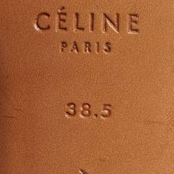 Pre Owned Celine White Leather Toe Ring Ankle Wrap Sandals Size 38.5