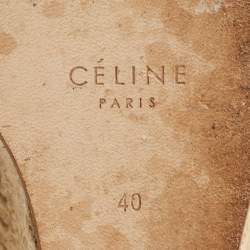 مملوكة مسبقًا Celine Size 40 Brown Leather Espadrille Wedge Sandals
