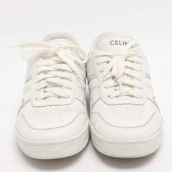 Pre Owned حذاء رياضي سيلين جلد أبيض برباط مقاس 39