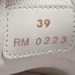 Pre Owned حذاء رياضي سيلين جلد أبيض برباط مقاس 39