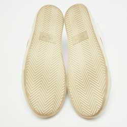 Pre Owned حذاء رياضي سيلين تريومف جلد أبيض/أحمر بعنق مرتفع مقاس 38