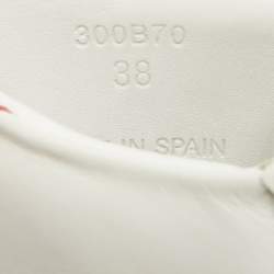 Pre Owned حذاء رياضي سيلين تريومف جلد أبيض/أحمر بعنق مرتفع مقاس 38