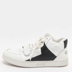 Pre Owned Celine CT-02 Size 38 White/Black Leather Lace Up Sneakers