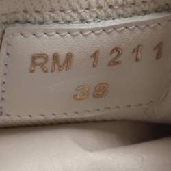 Pre Owned Celine CT-02 Size 38 White/Black Leather Lace Up Sneakers