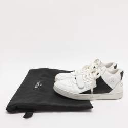 Pre Owned Celine CT-02 Size 38 White/Black Leather Lace Up Sneakers