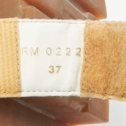 مملوكة مسبقًا Celine Leo Size 37 Beige Canvas Slingback Sandals