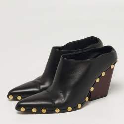 مملوكة مسبقًا Celine Rodéo Size 38.5 Black Leather Mules