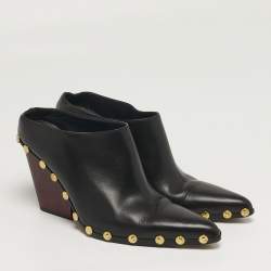 مملوكة مسبقًا Celine Rodéo Size 38.5 Black Leather Mules