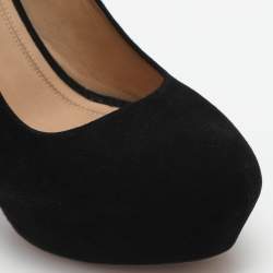 Pre Owned حذاء كعب عالي سيلين سويدي أسود بنعل سميك  مقاس 38