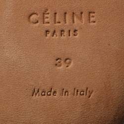 Pre Owned حذاء كعب عالي سيلين سويدي أسود بنعل سميك مقاس 38