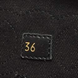 Pre Owned Celine Size 36 Black Canvas and Leather Combat Boots