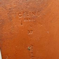 Pre Owned Celine Size 37 White Leather Zip Details Sandals