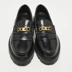 Pre Owned حذاء لوفرز سيلين مارجريت جلد أسود مقاس 40