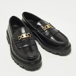 Pre Owned حذاء لوفرز سيلين مارجريت جلد أسود مقاس 40