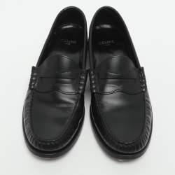 Pre Owned Celine Size 35 Black Leather Loafers