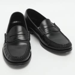 Pre Owned Celine Size 35 Black Leather Loafers