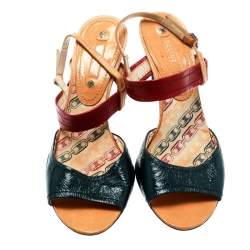 Celine Multicolor Leather Slingback Open Toe Sandals Size  39.5
