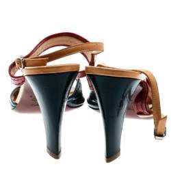 Celine Multicolor Leather Slingback Open Toe Sandals Size  39.5