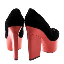 Celine Two Tone Suede Platform Pumps Size 36