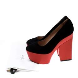 Celine Two Tone Suede Platform Pumps Size 36