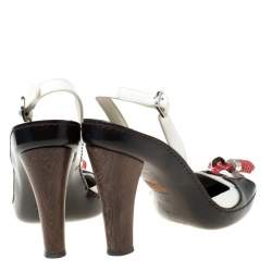 Celine Tri Color Tassel Leather Slingback Sandals Size 37.5