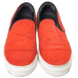 Celine Orange Calfhair Slip On Sneakers Size 38