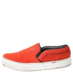 Celine Orange Calfhair Slip On Sneakers Size 38