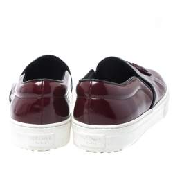 Pre Owned Celine Burgundy Leather Tassel Slip On Sneakers Size 39