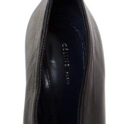 Pre Owned Celine Black Leather V Neck Pointed Toe Pumps Size 39