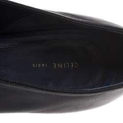 مملوكة مسبقًا Celine Black Leather V Neck Pointed Toe Pumps Size 40