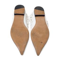 Celine White Woven Rope and Leather Pointed Toe Flats Size 40
