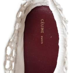 Celine White Woven Rope and Leather Pointed Toe Flats Size 40