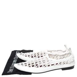 Celine White Woven Rope and Leather Pointed Toe Flats Size 40