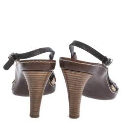 Pre Owned Celine Multicolor Patent And Leather Strappy Slingback Sandals Size 38