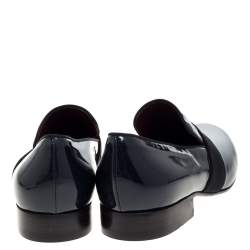 Pre Owned Celine Dark Green Patent Leather Slip On Loafers Size 38.5