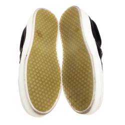Pre Owned Celine Black Satin Slip On Sneakers Size 39