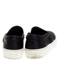 Pre Owned Celine Black Satin Slip On Sneakers Size 39
