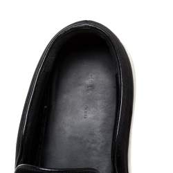 Pre Owned Celine Black Satin Slip On Sneakers Size 39