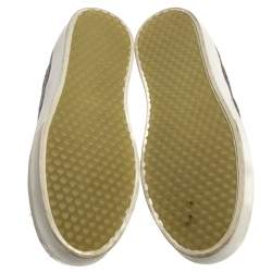 Pre Owned Celine Grey/Black Wool Slip On Sneakers Size 39