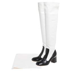 Celine Two Tone Leather Over The Knee Boots Size 38.5