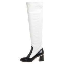 Celine Two Tone Leather Over The Knee Boots Size 38.5