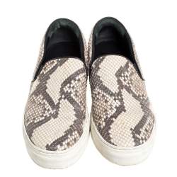 Pre Owned حذاء رياضي سيلين سليب أون جلد ثعبان بني مقاس 38